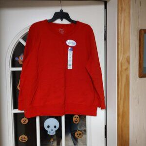 New Just My Size Red Fusion Soft Crew Sweatshirt Size Women's 1X 16W